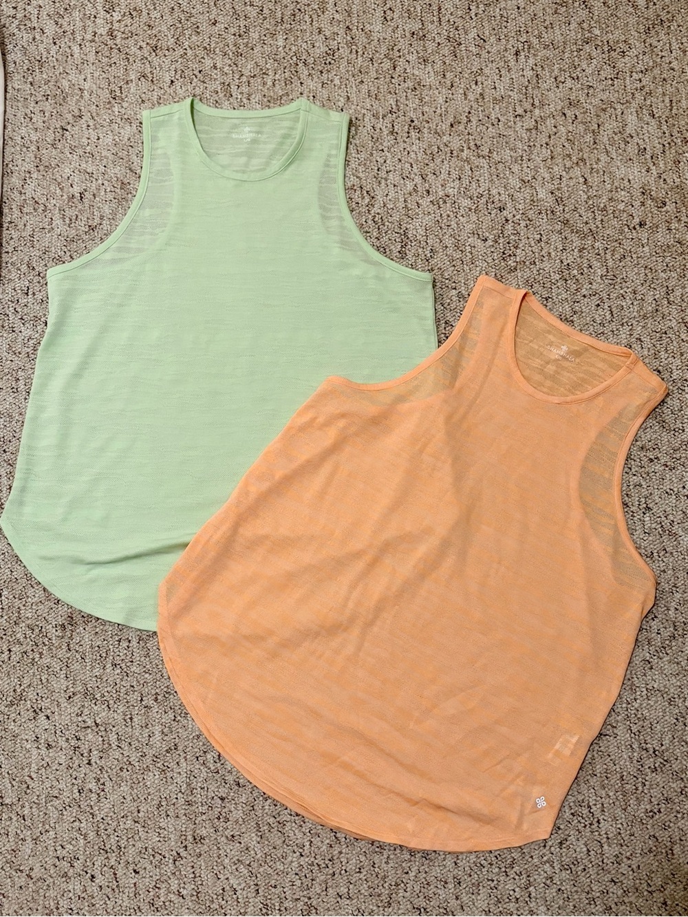2 Women’s Lightweight Sleeveless Tank Tops - Mint Green & Peach